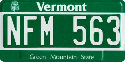 VT license plate NFM563