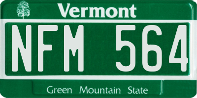 VT license plate NFM564