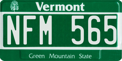 VT license plate NFM565