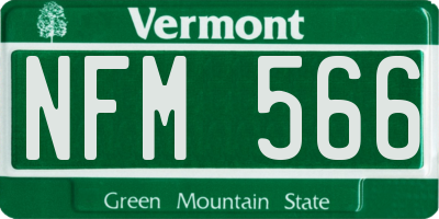VT license plate NFM566