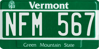 VT license plate NFM567