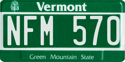 VT license plate NFM570