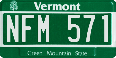 VT license plate NFM571