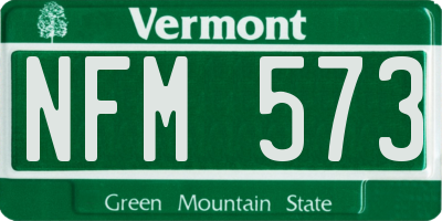 VT license plate NFM573