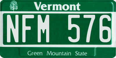VT license plate NFM576