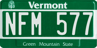 VT license plate NFM577