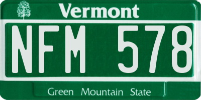 VT license plate NFM578