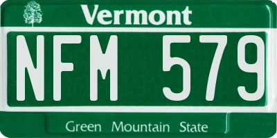 VT license plate NFM579