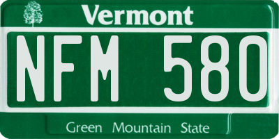 VT license plate NFM580