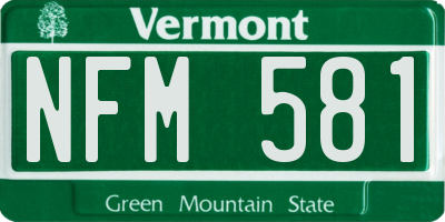 VT license plate NFM581