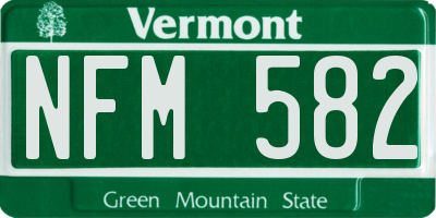 VT license plate NFM582