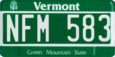 VT license plate NFM583