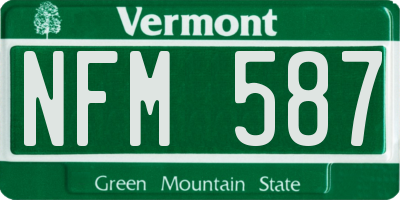 VT license plate NFM587