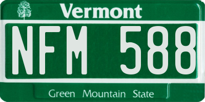 VT license plate NFM588