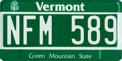 VT license plate NFM589