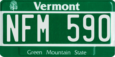 VT license plate NFM590