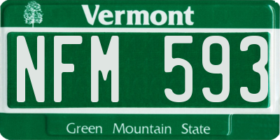VT license plate NFM593