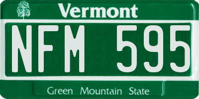 VT license plate NFM595