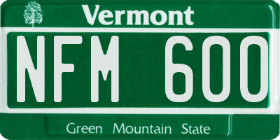 VT license plate NFM600