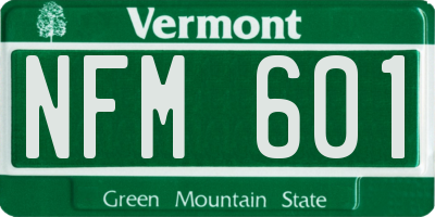 VT license plate NFM601