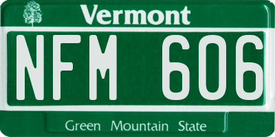 VT license plate NFM606