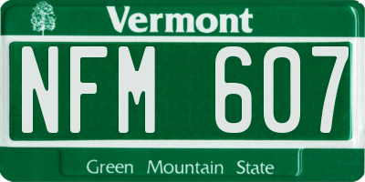VT license plate NFM607