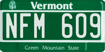 VT license plate NFM609