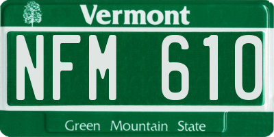 VT license plate NFM610