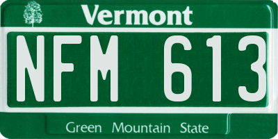 VT license plate NFM613
