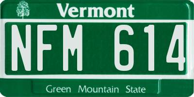 VT license plate NFM614
