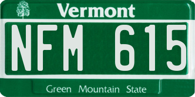 VT license plate NFM615