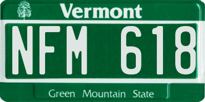 VT license plate NFM618