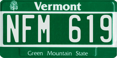 VT license plate NFM619