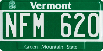VT license plate NFM620