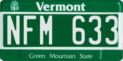VT license plate NFM633