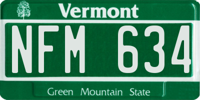 VT license plate NFM634