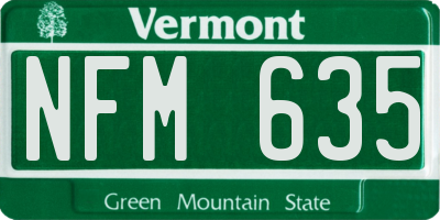 VT license plate NFM635