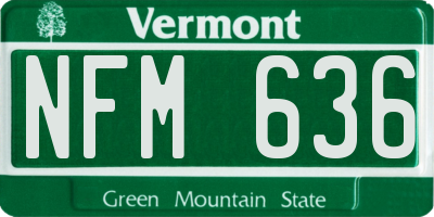VT license plate NFM636