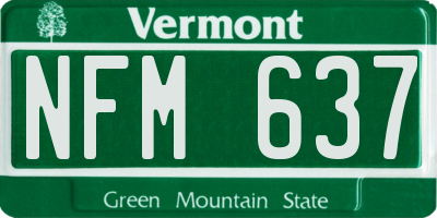 VT license plate NFM637