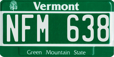 VT license plate NFM638