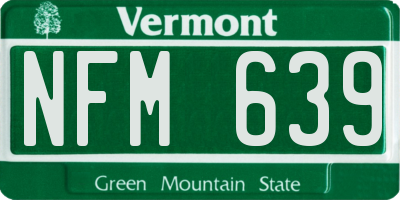VT license plate NFM639