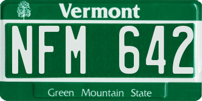 VT license plate NFM642
