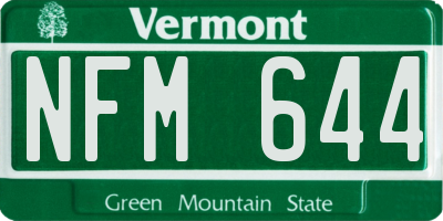 VT license plate NFM644