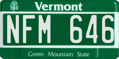 VT license plate NFM646