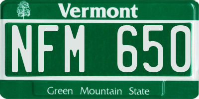 VT license plate NFM650