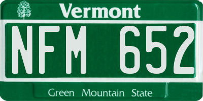 VT license plate NFM652