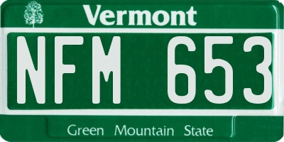 VT license plate NFM653