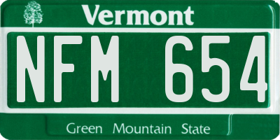 VT license plate NFM654
