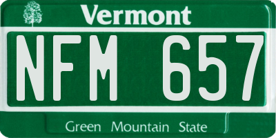 VT license plate NFM657