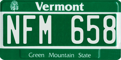 VT license plate NFM658